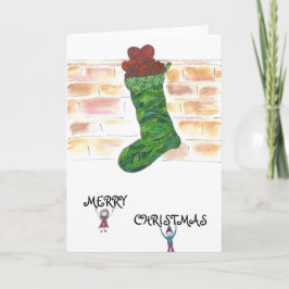 クリスマスカードとストッキングと予測できなキャラクター シーズンカード