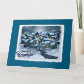 クリスマスカードと村の準備ができて季節 カード (正面)