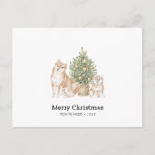 クリスマスカードと柴犬ドッグファミリー ポストカード (正面)