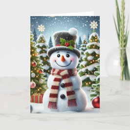 クリスマスカードと雪だるま シーズンカード