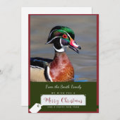 クリスマスカードにウッドダックのドレイク シーズンカード (正面/裏面)