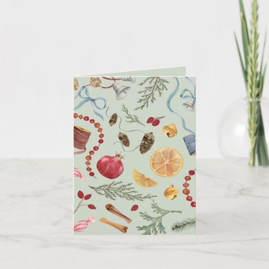 クリスマスカードにホールをデッキアップ サンキューカード (正面)