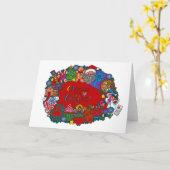 クリスマスカードに取り付かれている カード (黄色い花)