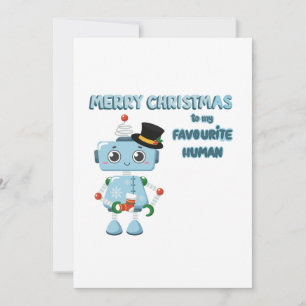 クリスマスカードに可愛いロボットイラストレーション 招待状