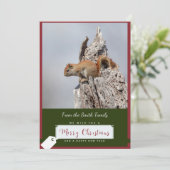 クリスマスカードに赤いリス シーズンカード (スタンド正面)