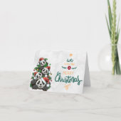 クリスマスカードのためのパンダのクマの家族 招待状 (正面)