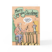 クリスマスカードのギターのトナカイ