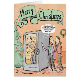 クリスマスカードのギターの練習部屋