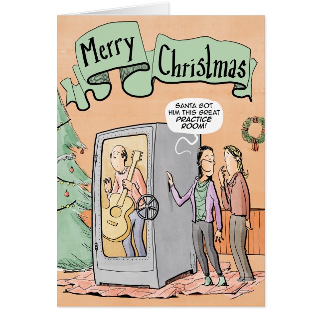 クリスマスカードのギターの練習部屋 (正面)