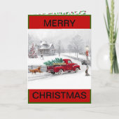 クリスマスカードのクリスマスファームハウスのシーン シーズンカード (正面)