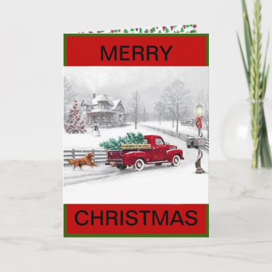 クリスマスカードのクリスマスファームハウスのシーン シーズンカード (正面)