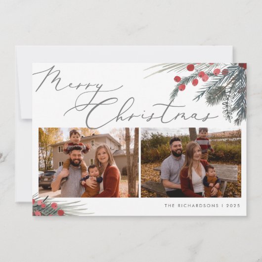 クリスマスカードのクリスマスリーフ シーズンカード (正面)