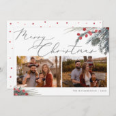 クリスマスカードのクリスマスリーフ シーズンカード (正面/裏面)