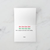 クリスマスカードのサンタとゴミの男性のリサイクル カード (内部)