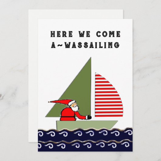 クリスマスカードのセーリング シーズンカード (正面/裏面)