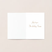 クリスマスカードのトナカイ金ゴールド 箔カード (内部)