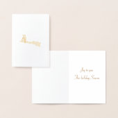 クリスマスカードのトナカイ金ゴールド 箔カード (ディスプレー)