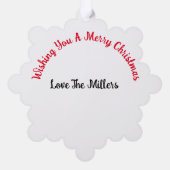 クリスマスカードのパーソナライズオーナメント オーナメントカード (裏面)