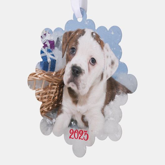 クリスマスカードのパーソナライズオーナメント オーナメントカード (左)