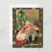 クリスマスカードのビクトリアンなイラストレーション シーズンポストカード (正面/裏面)