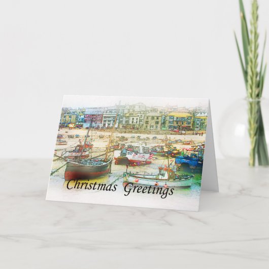 クリスマスカードのボート シーズンカード (正面)