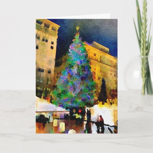 クリスマスカードのポートランド先駆的正方形 シーズンカード (正面)