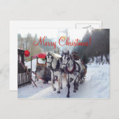 クリスマスカードのメリークリスマス シーズンポストカード (正面/裏面)