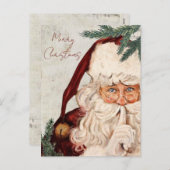 クリスマスカードのヴィンテージスタイル シーズンポストカード (正面/裏面)