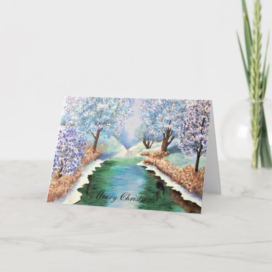 クリスマスカードの冬の反射。 シーズンカード (正面)