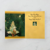 クリスマスカードの印象派の水彩画 豊かな色彩 カード (内部)