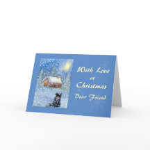 クリスマスカードの友縁ど人、コリー犬