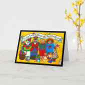 クリスマスカードの喜びでいっぱいになる カード (黄色い花)