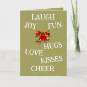 クリスマスカードの喜び 箔グリーティングカード (正面)