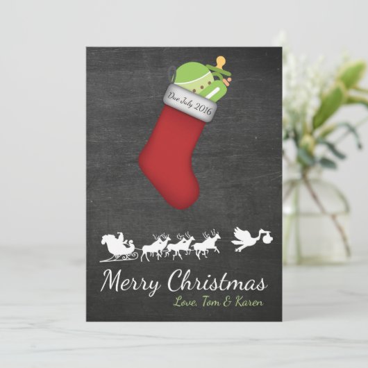 クリスマスカードの妊娠の発表の黒板 シーズンカード (スタンド正面)