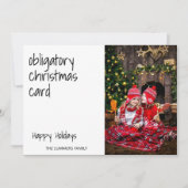 クリスマスカードの強制おもしろい写真 シーズンカード (正面)