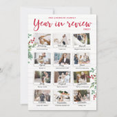 クリスマスカードの毎月の写真のレビュー年 招待状 (正面)