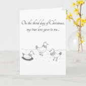 クリスマスカードの第3日 カード (黄色い花)