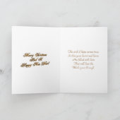 クリスマスカードの赤および金ゴールドの鐘 シーズンカード (内部)