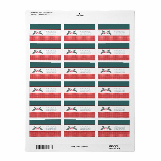 クリスマスカードの郵送住所 シール (フルシート)