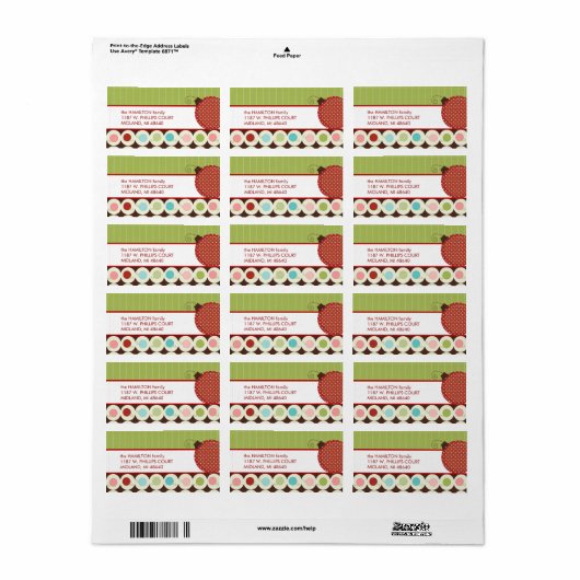 クリスマスカードの郵送住所 シール (フルシート)