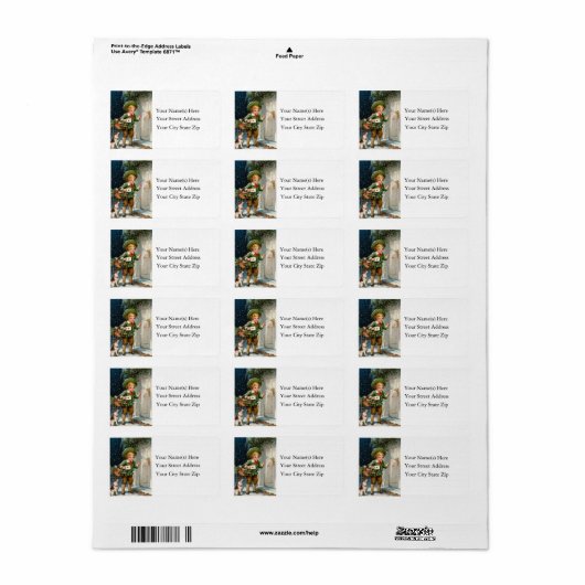 クリスマスカードの配信ヴィンテージ住所 シール (フルシート)