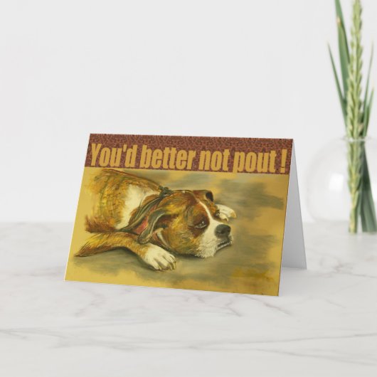 クリスマスカードを出さない方が良いボクサー犬 シーズンカード (正面)