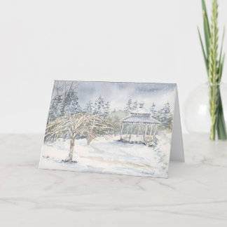 クリスマスカードを折り畳み サンキューカード