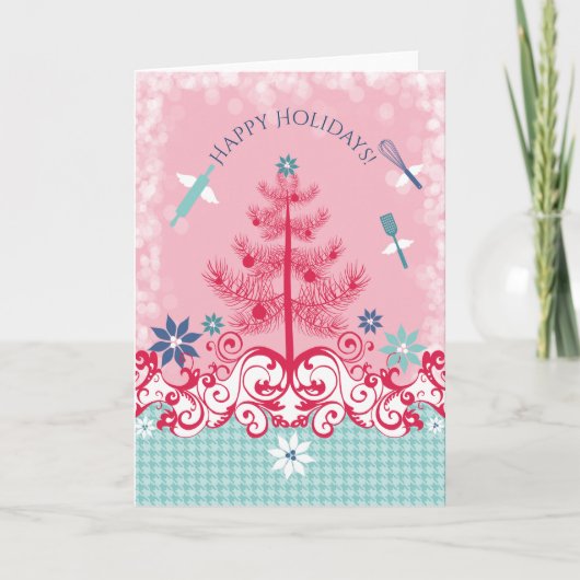 クリスマスカードを焼くカスタムな色の天使の道具 シーズンカード (正面)