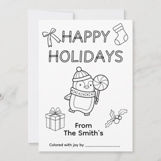 クリスマスカードを色付けする シーズンカード (正面)