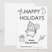 クリスマスカードを色付けする シーズンカード (正面/裏面)