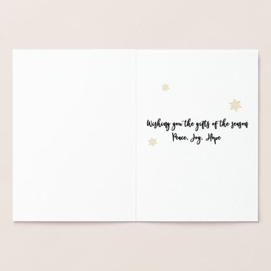 クリスマスカードを飾る季節の贈り物 箔カード (内部)