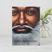 クリスマスカードアフリカンアメリカンサンタクロース シーズンカード (スタンド正面)