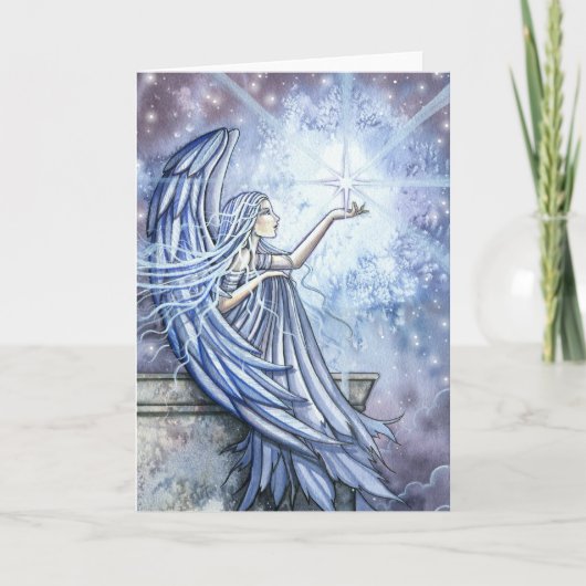 クリスマスカードエンジェルとスター シーズンカード (正面)