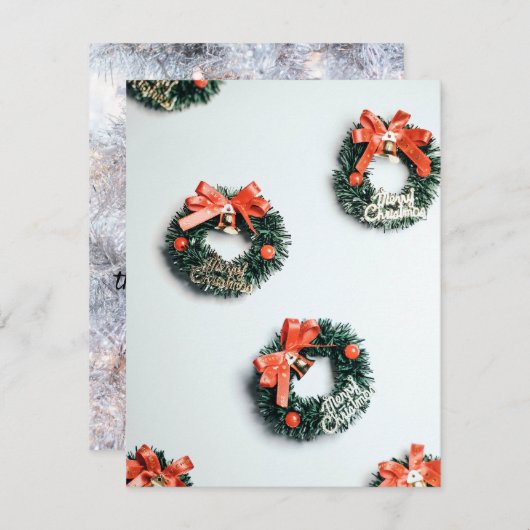 クリスマスカードオーナメントと引用文 シーズンカード (正面/裏面)